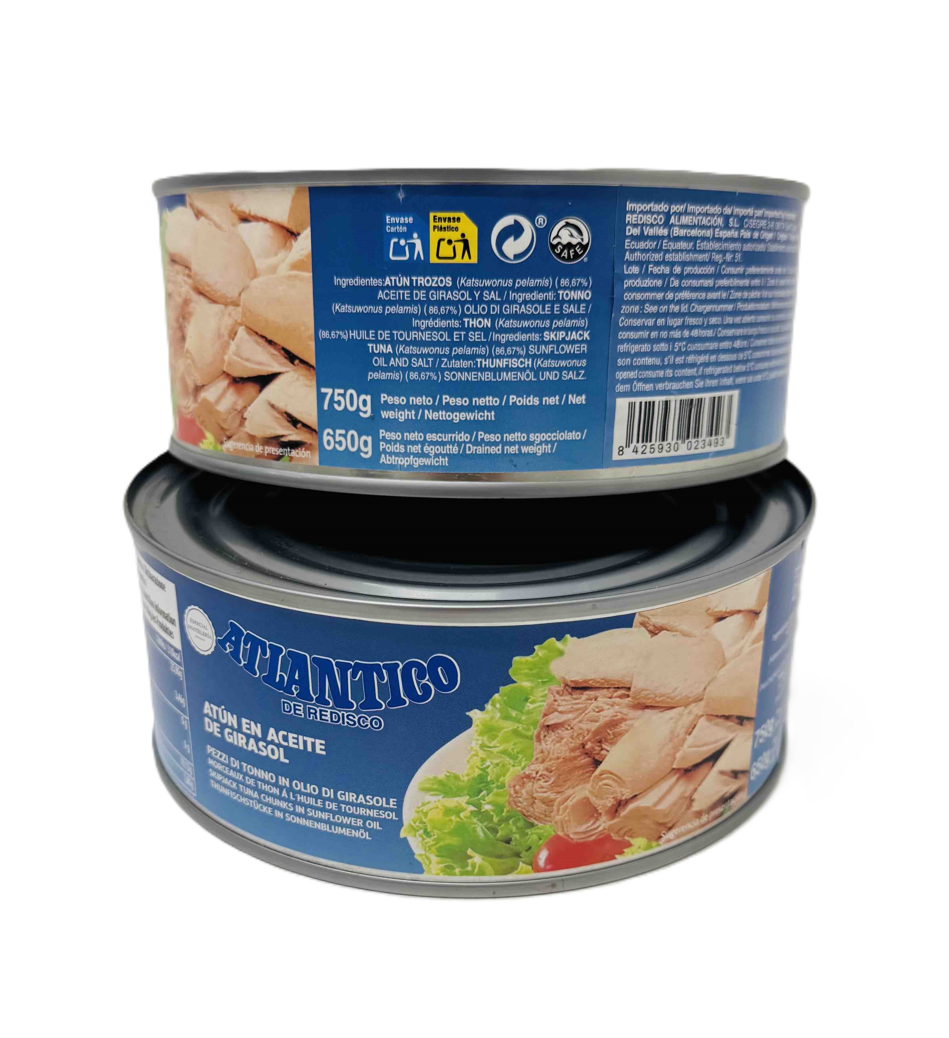 Тунець в олії ATLANTICO Skip Jack Tuna chunks in sunflower oil