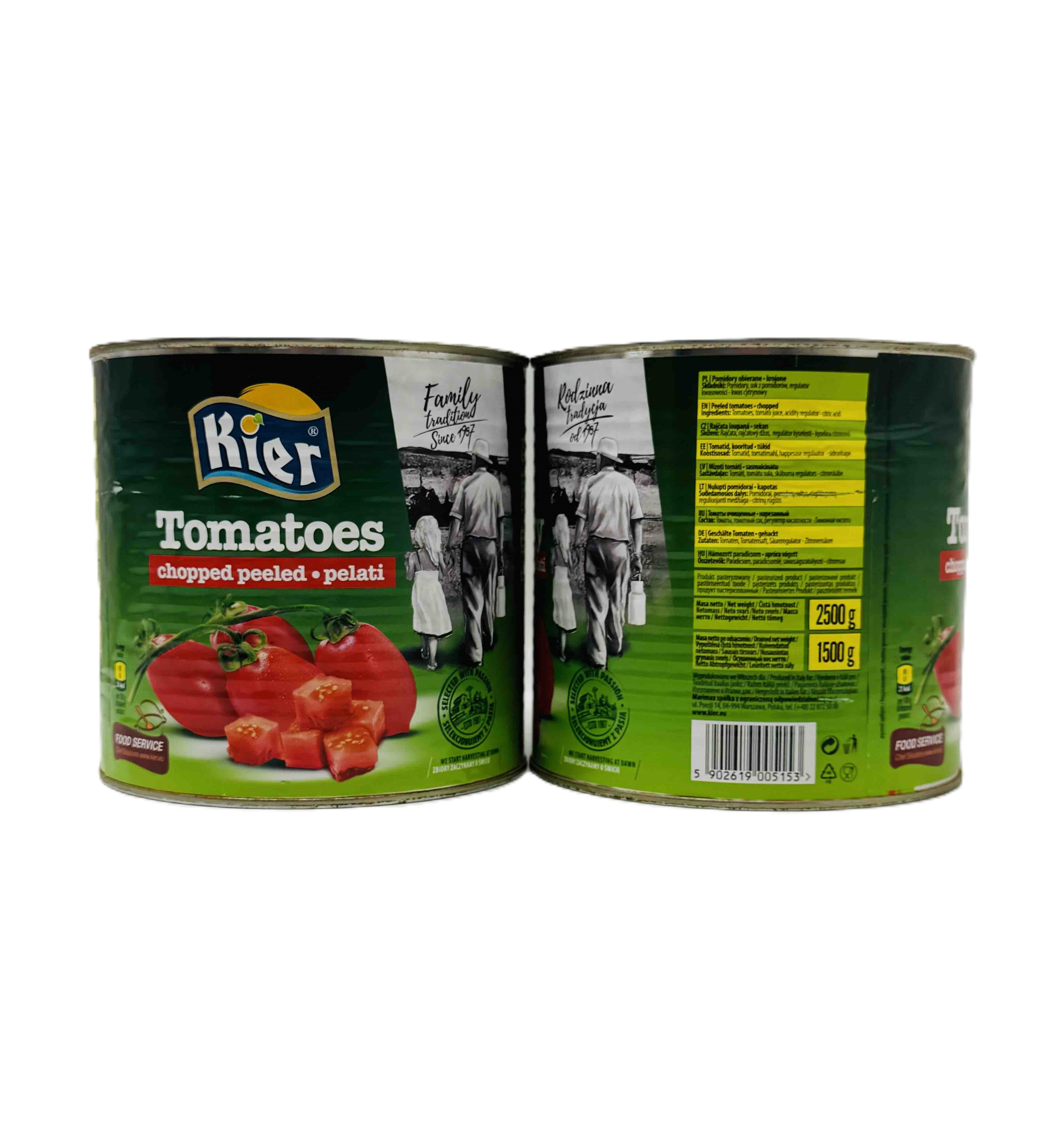 Помідори Пілатті шматочки KIER Tomatoes Chopped peeled