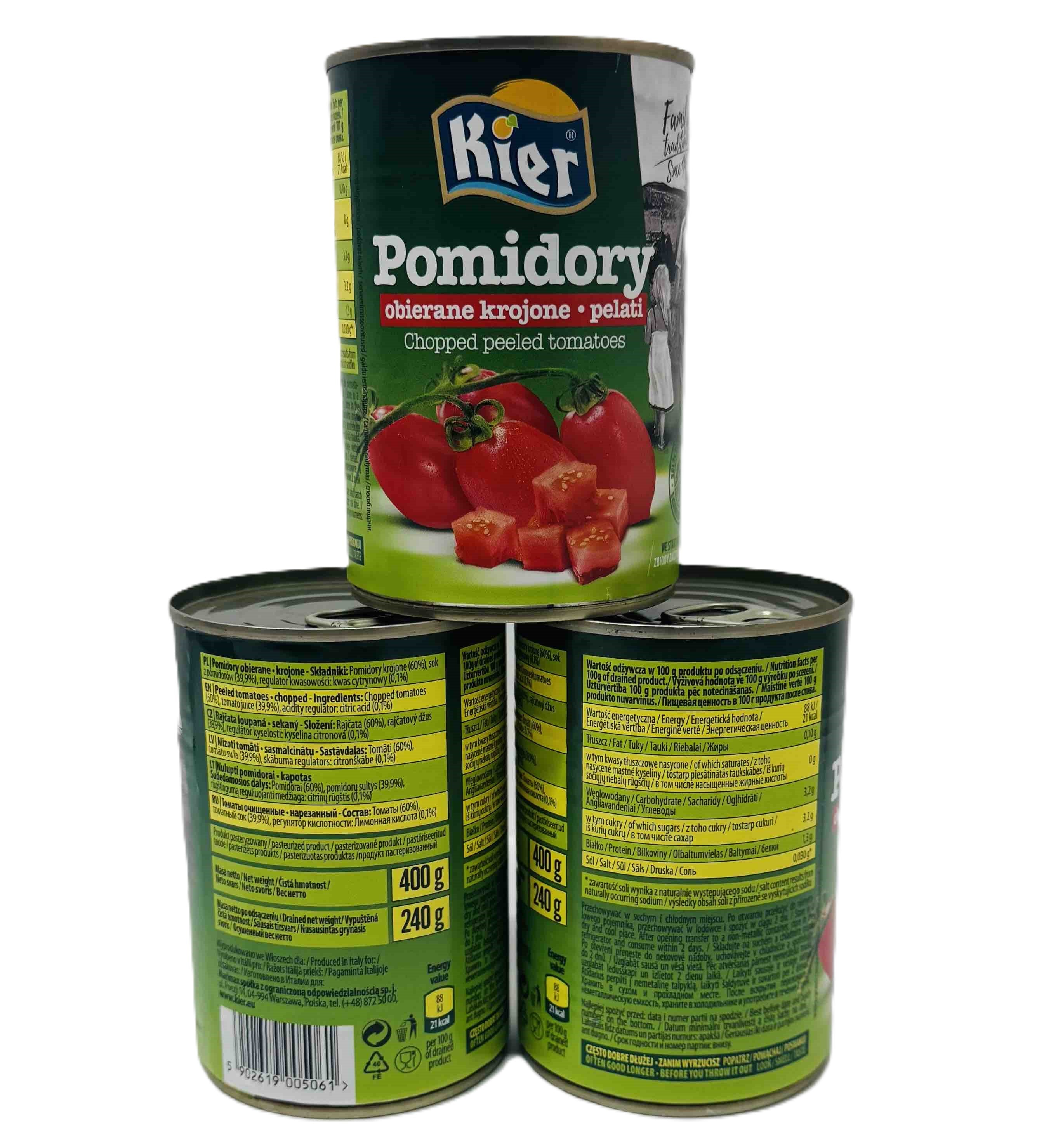 Помідори Пілатті шматочки KIER Tomatoes Chopped peeled