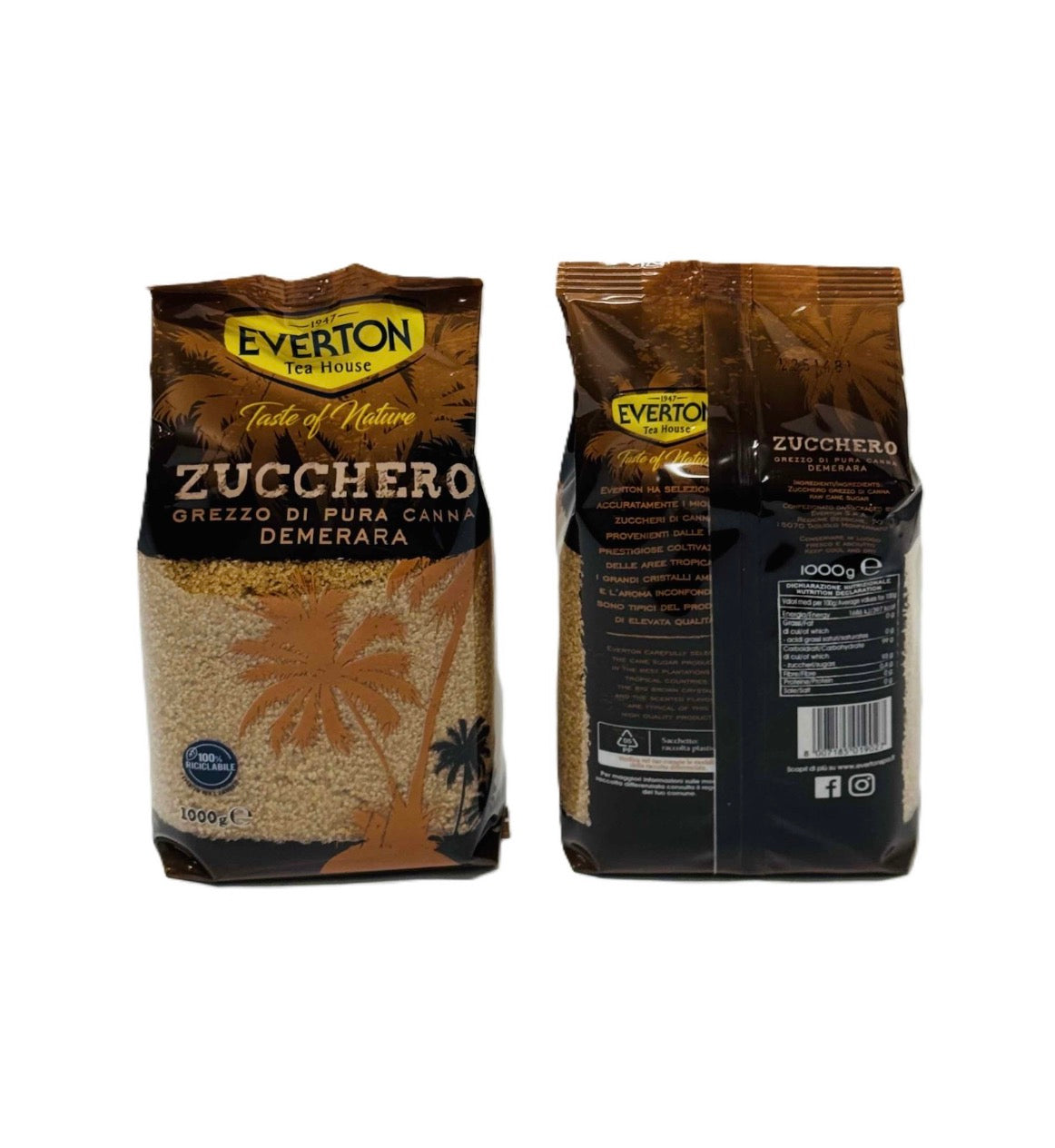 Цукор тростинний пісок EVERTON Zucchero Grezzo di Pura Canna Brown cane sugar