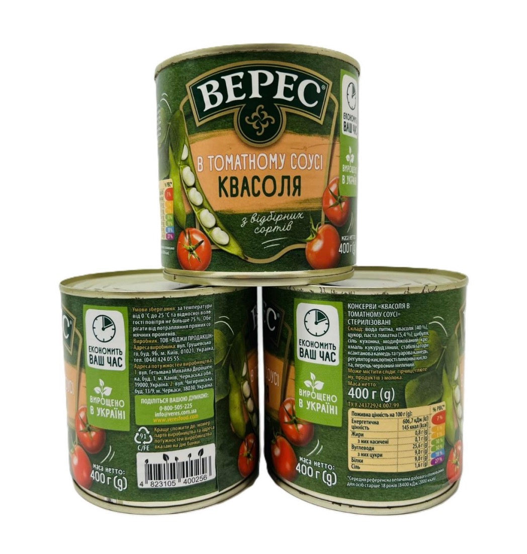 Квасоля біла у томатному соусі ВЕРЕС
