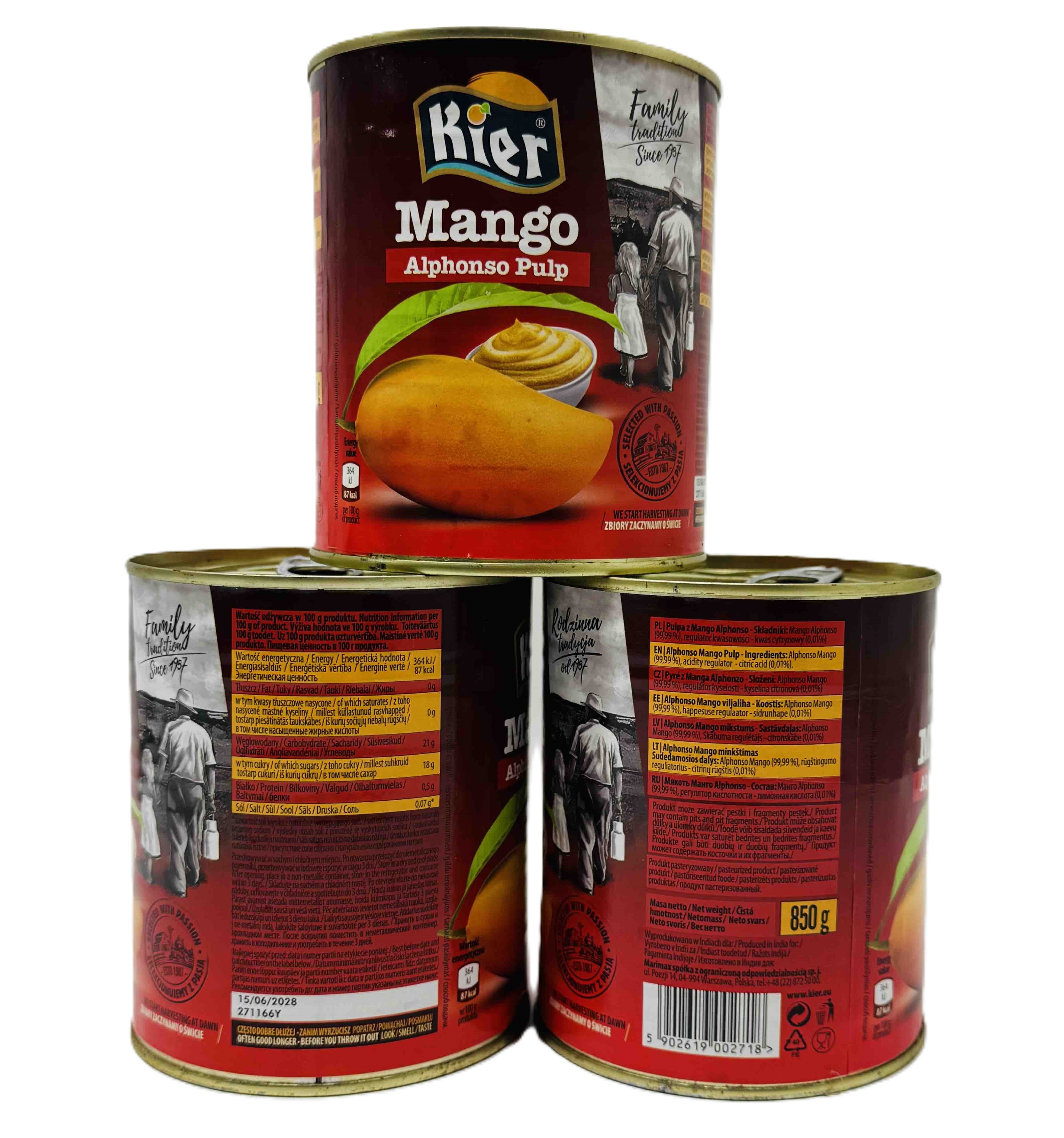Пюре Манго KIER Mango Alphonso Puree