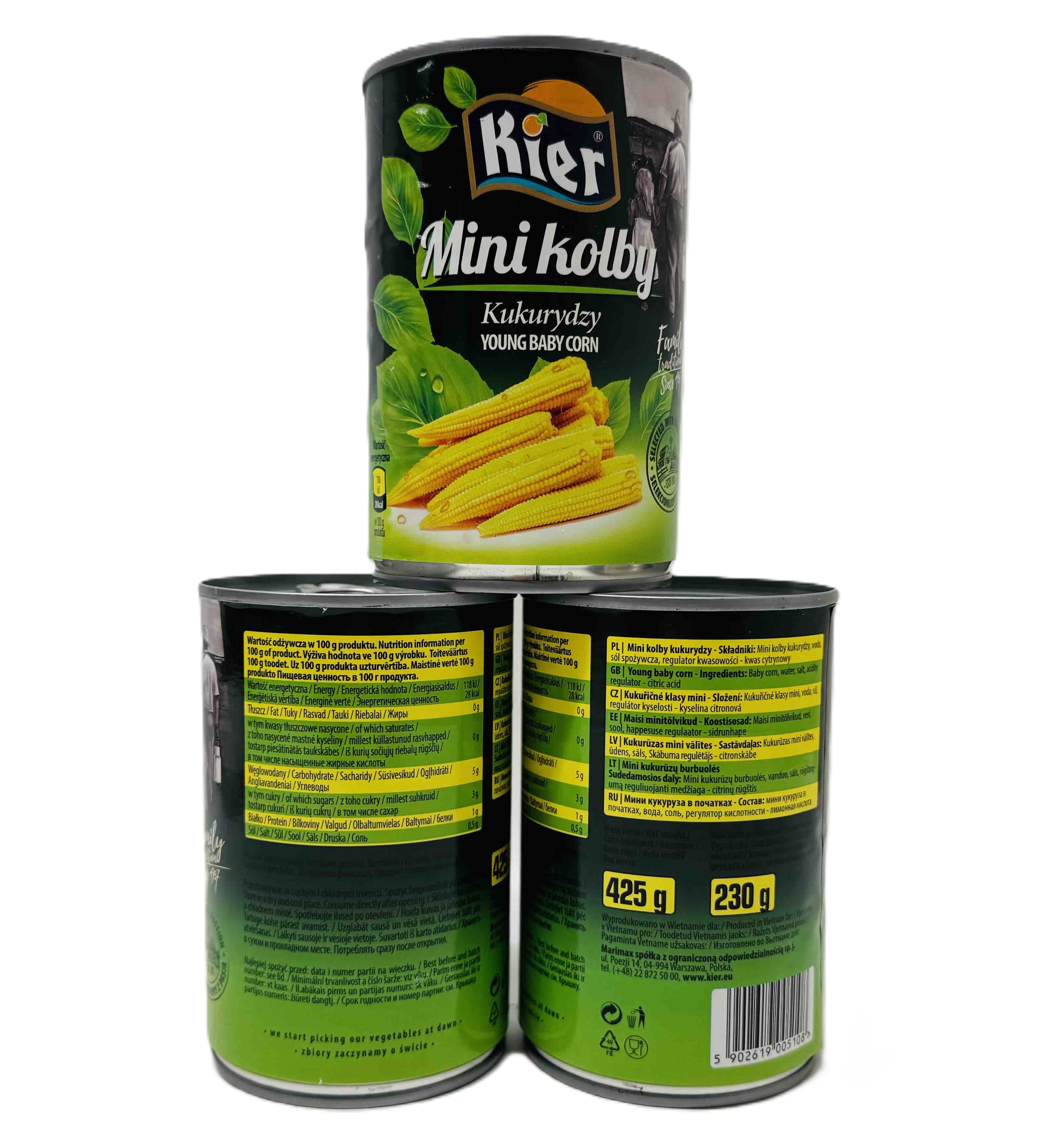 Кукурудзяні початки KIER Young baby Corn