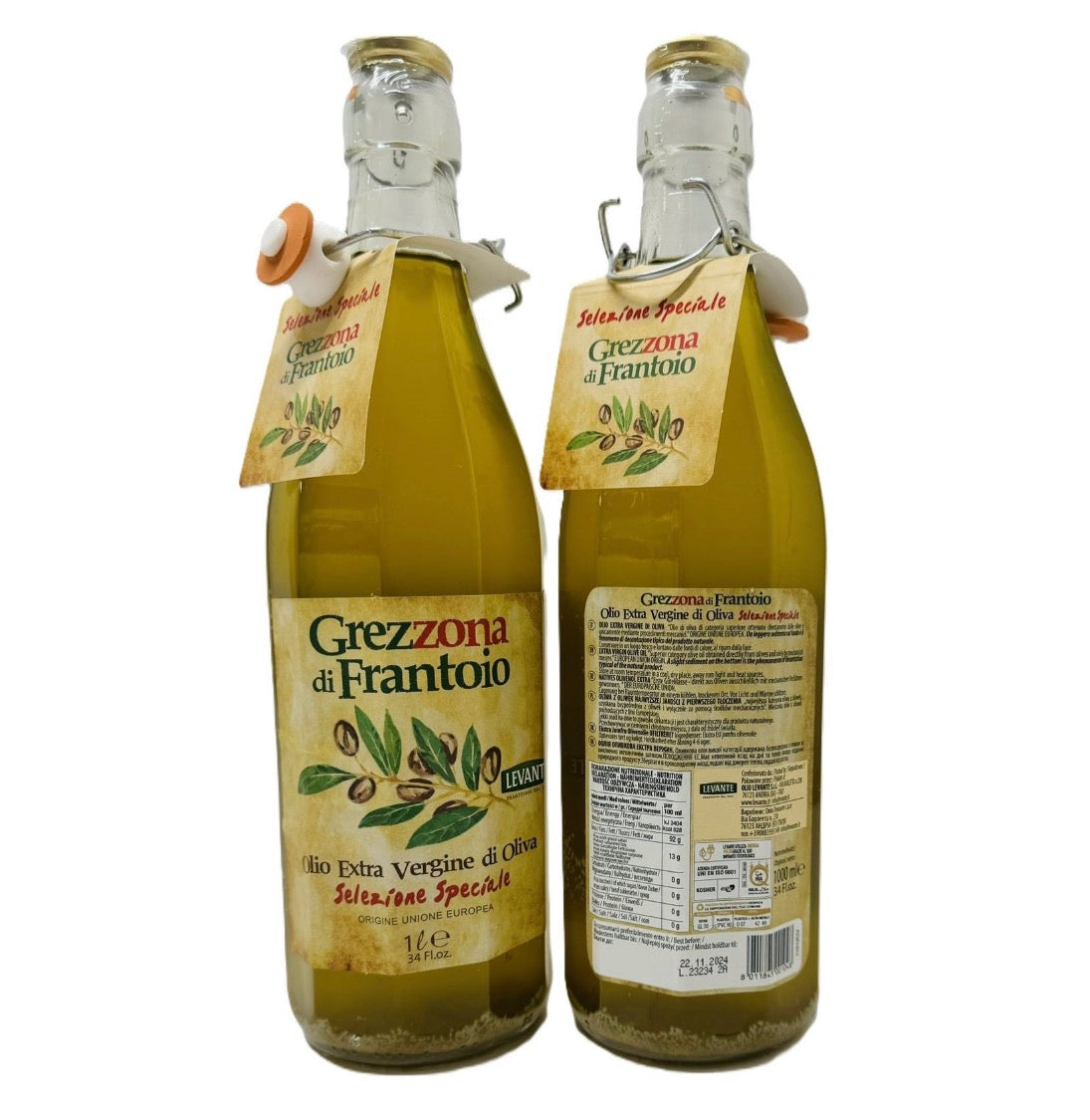 Олія оливкова нефільтрована LEVANTE Grezzona di Frantoio