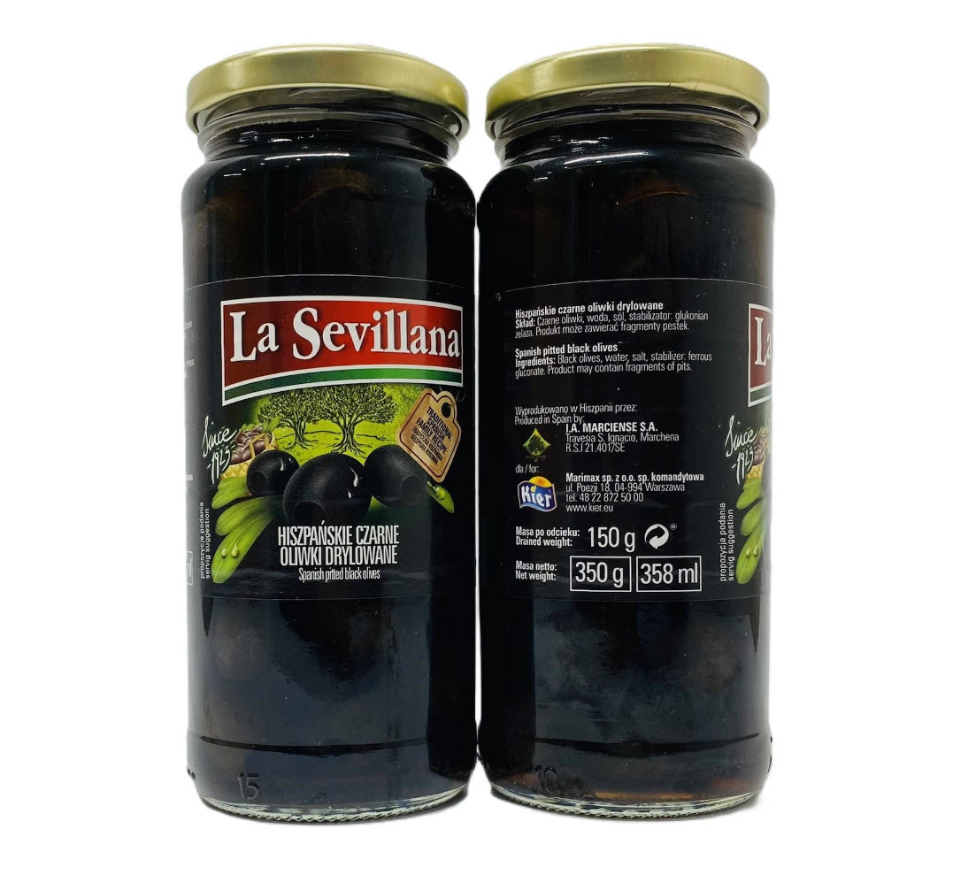 Маслини без кісточки LA SEVILLANA Pitted Black Olives 350мл 150г