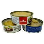 Печінка тріски натуральна BANGA  в залізній банці, фронтальна частина.