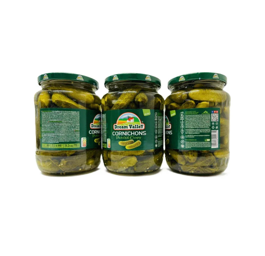 Огірки мариновані Корнішони DREAM VALLEY - KLIKAVKA