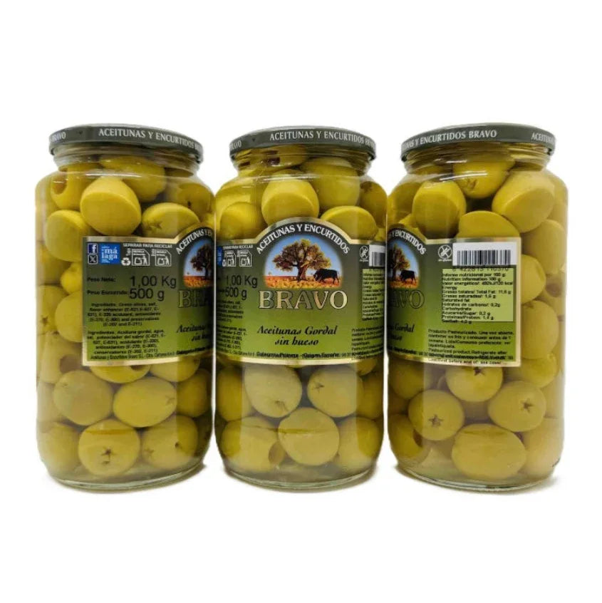 Оливки без кісточки Гіганти BRAVO Aceitunas Gordal sin hueso - KLIKAVKA
