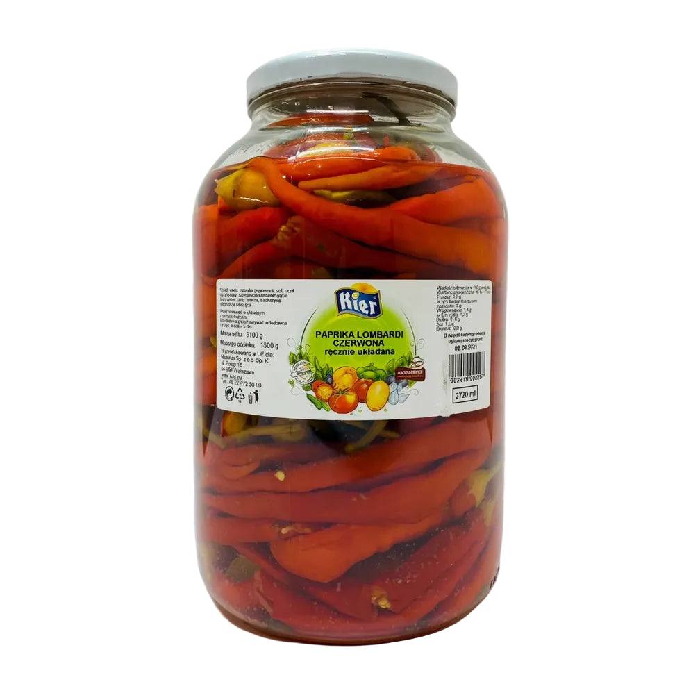 Перець пеппероні маринований KIER Paprika Lombardi 3,1кг/1,35кг - KLIKAVKA
