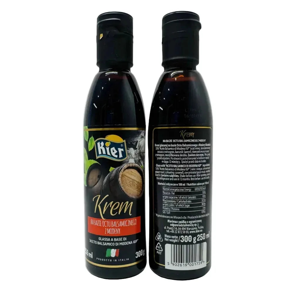 Крем бальзамічний KIER Krem у пластмасових пляшках, фронтальна та зворотна сторони